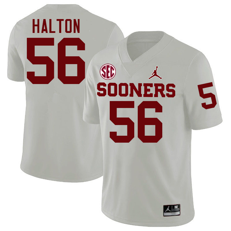 Oklahoma Sooners #56 Gracen Halton College Football Jerseys,Uniforms-White
